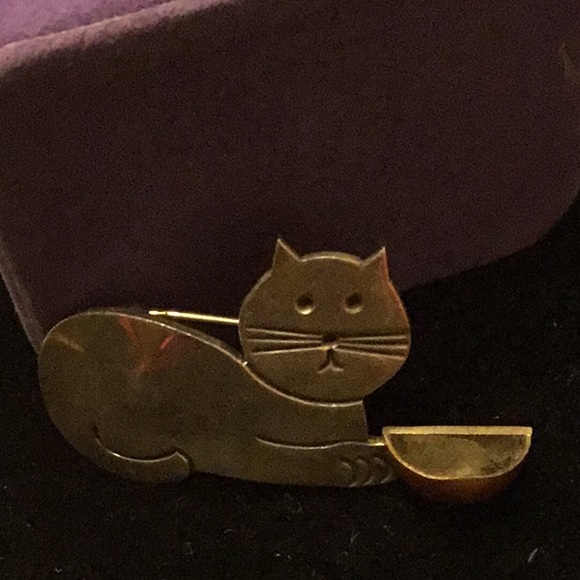 SOLID STERLING SILVER Kitty Broach  Perfect TAXCO - Picture 5 of 9